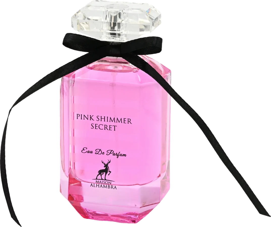 Frasco original de Pink Shimmer de Maison Alhambra